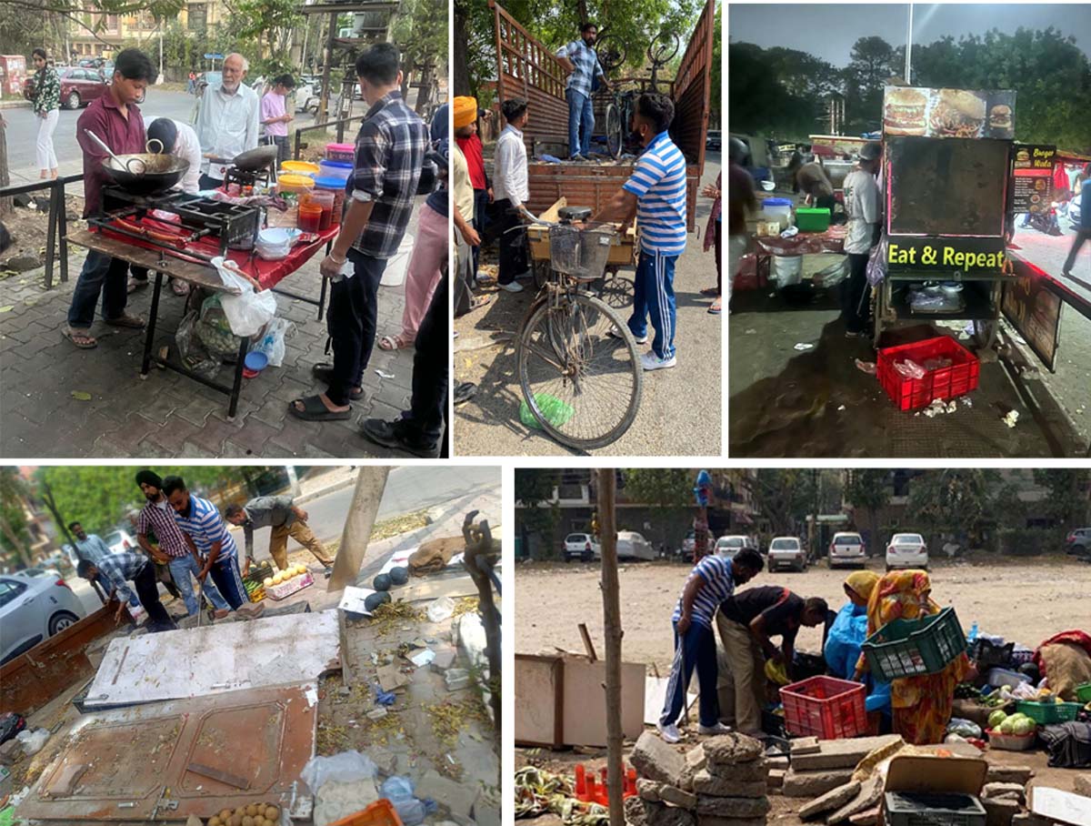 नगर निगम की टीम ने मोमो विक्रेताओं द्वारा किए गए अतिक्रमणों को हटाया
